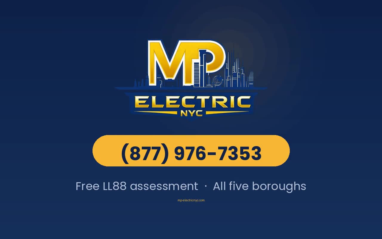 Local Law 88 deadline passed — call MP Electric NYC at (877) 976-7353