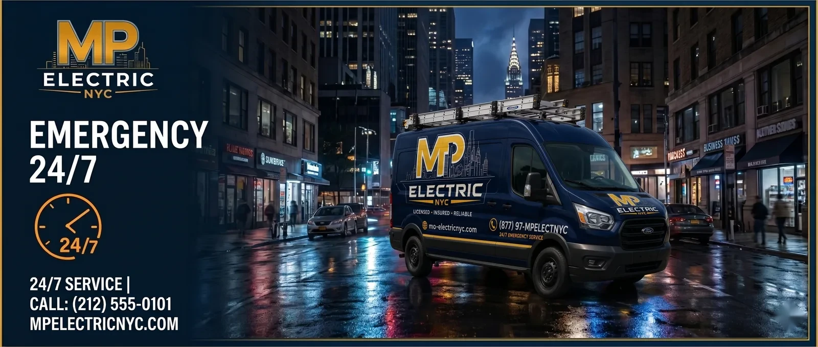 24/7 emergency electrician dispatch with 1 to 3 hour response across NYC