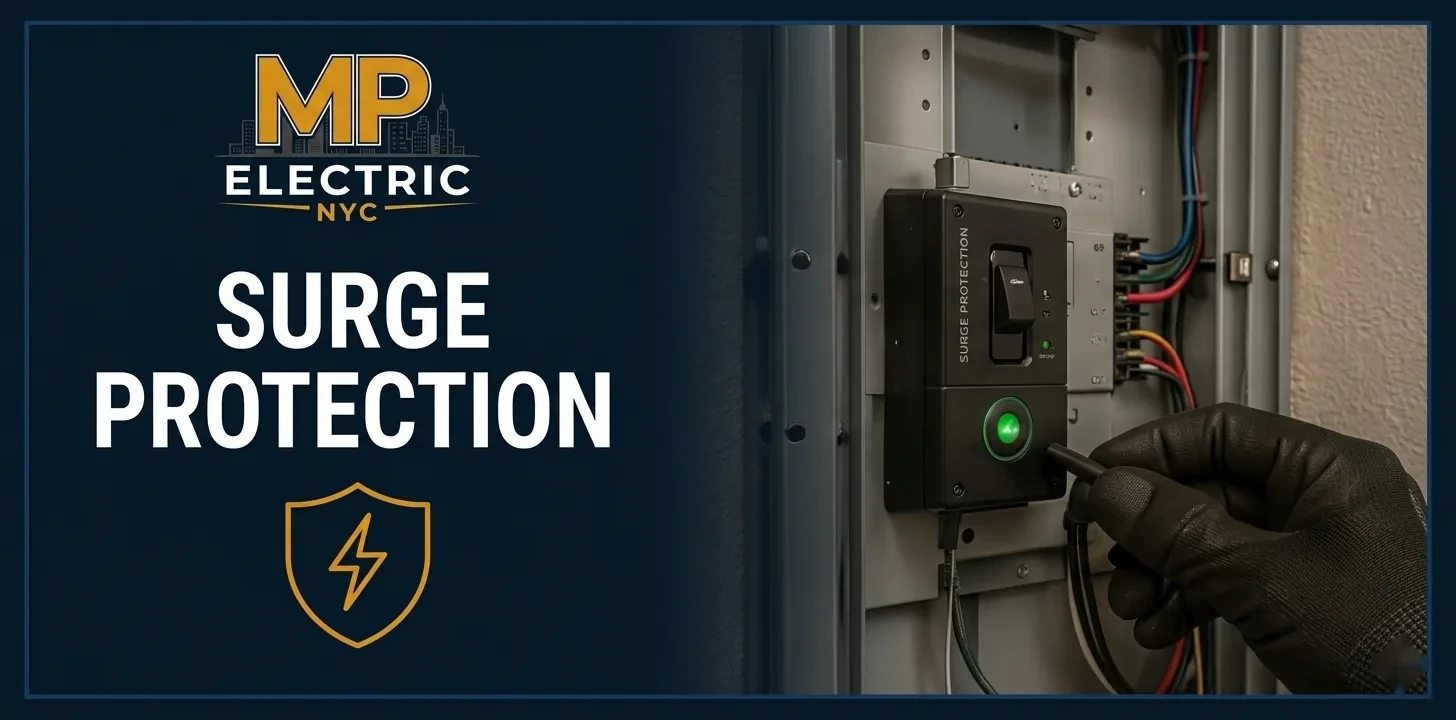 Whole-home surge protection device at a NYC panel