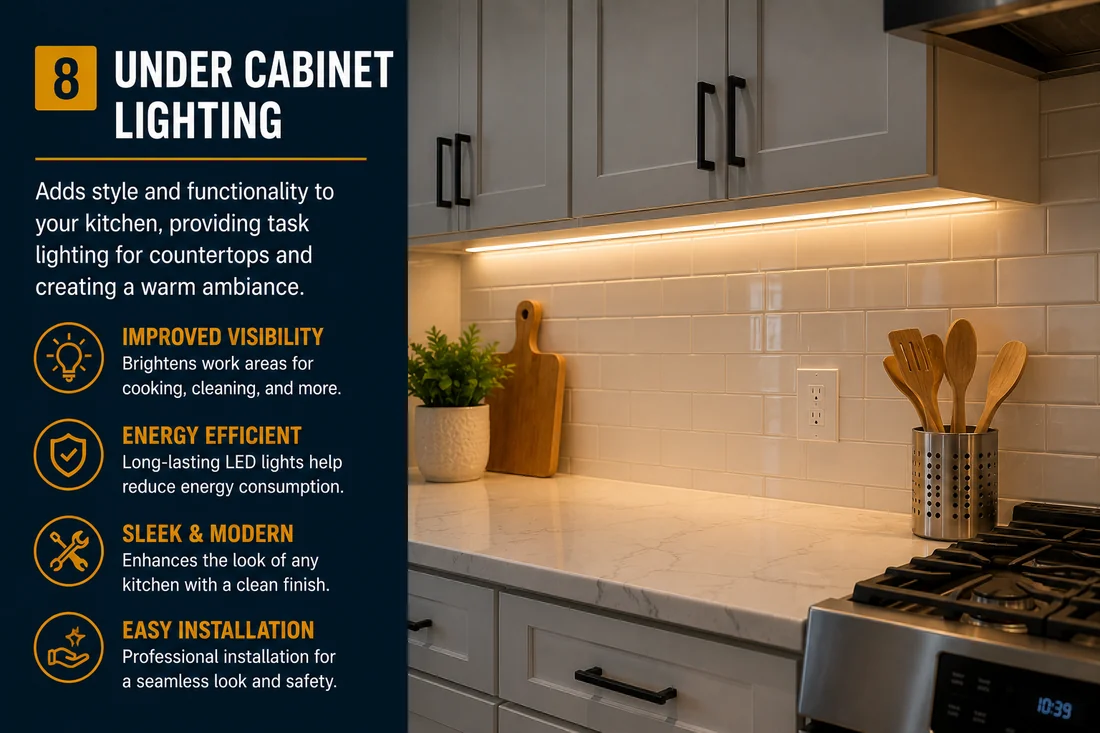 Under-cabinet lighting — hardwired LED task lighting for kitchen countertops