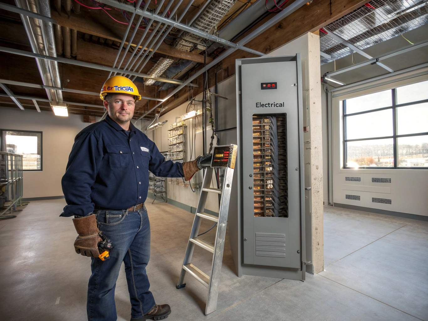Safety Inspections 2 Licensed electrician performing a safety inspection on an electrical panel